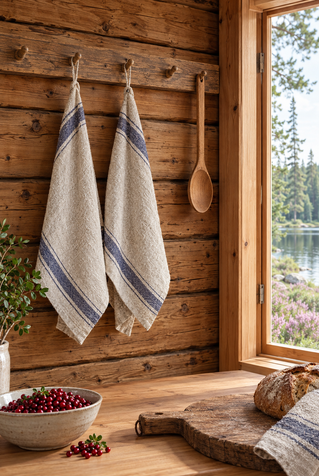 Kökshandduk i linne — Vintage Stripe